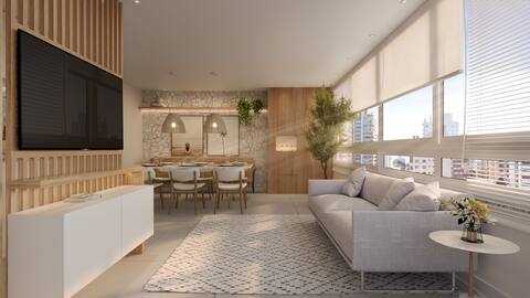 Apartamento 2 dormitórios (1 suíte) com rooftop e vista no Rio