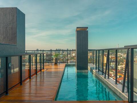 Apartamento 1 suíte com sacada e 1 vaga no rooftop